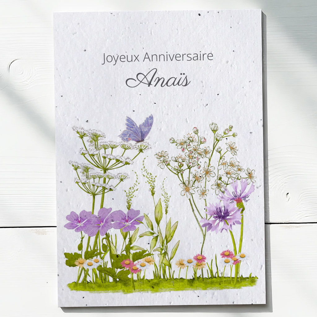 carte à planter anniversaire papier ensemencé
