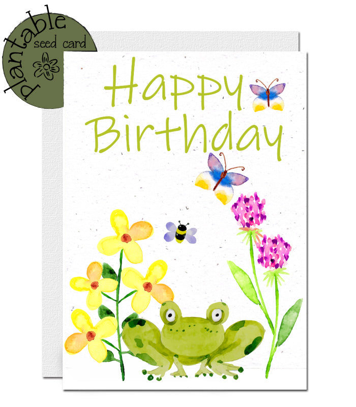 ecofriendly birthday card, carte d'anniversaire à planter