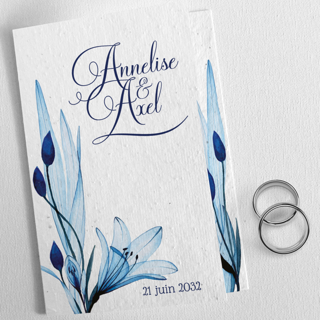 Papeterie de mariage écoresposable papier ensemencé