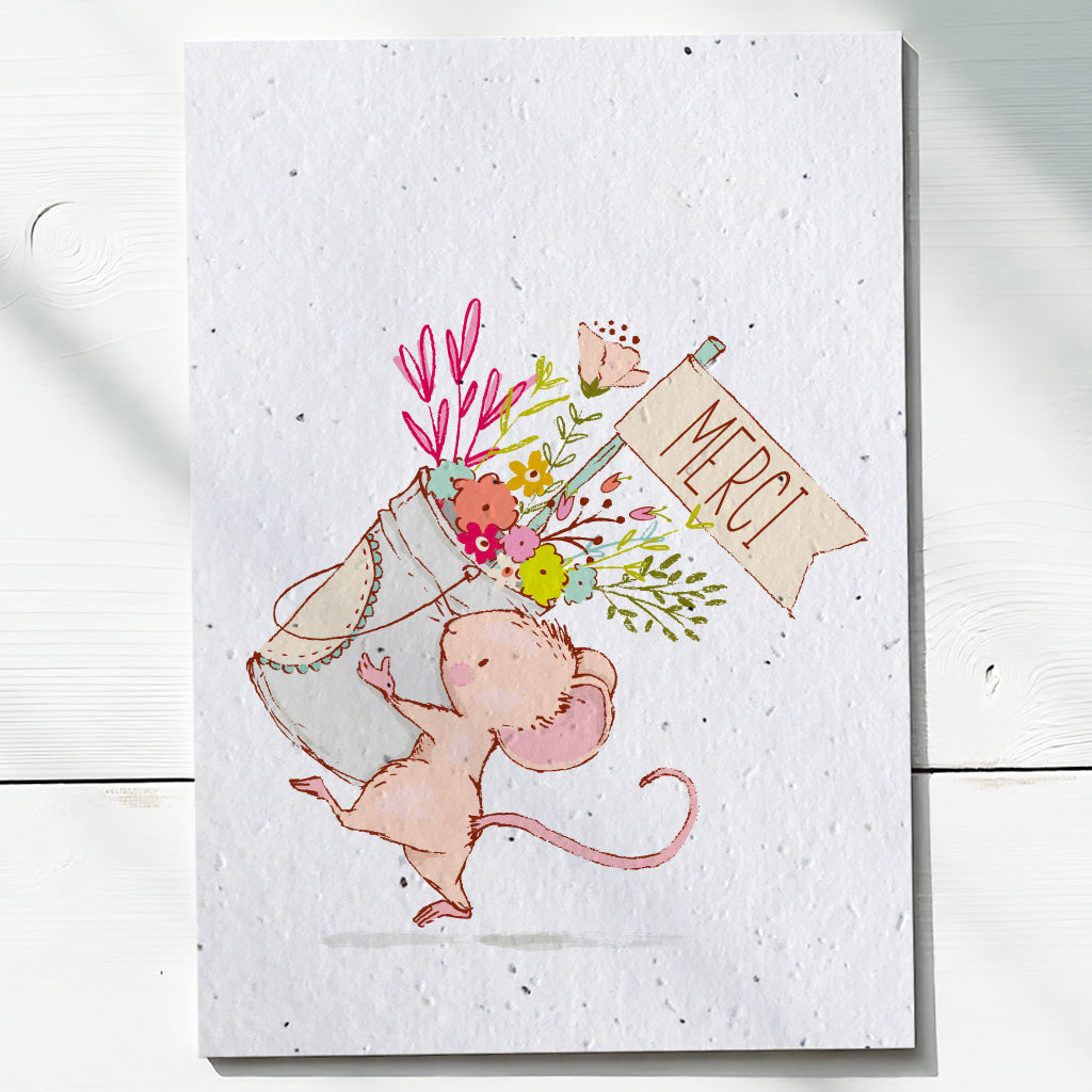 carte de remerciements à planter papier ensemencé