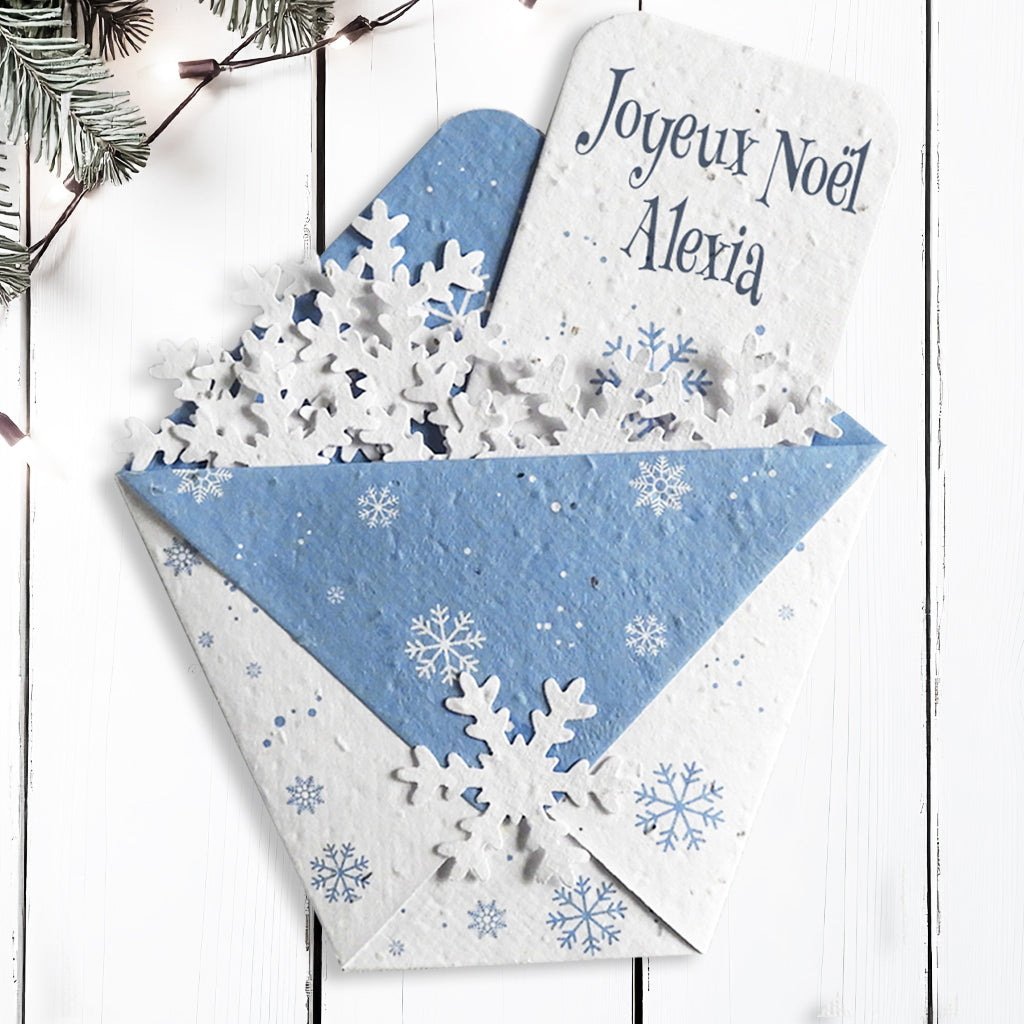 carte de noël personnalisée papier ensemencé