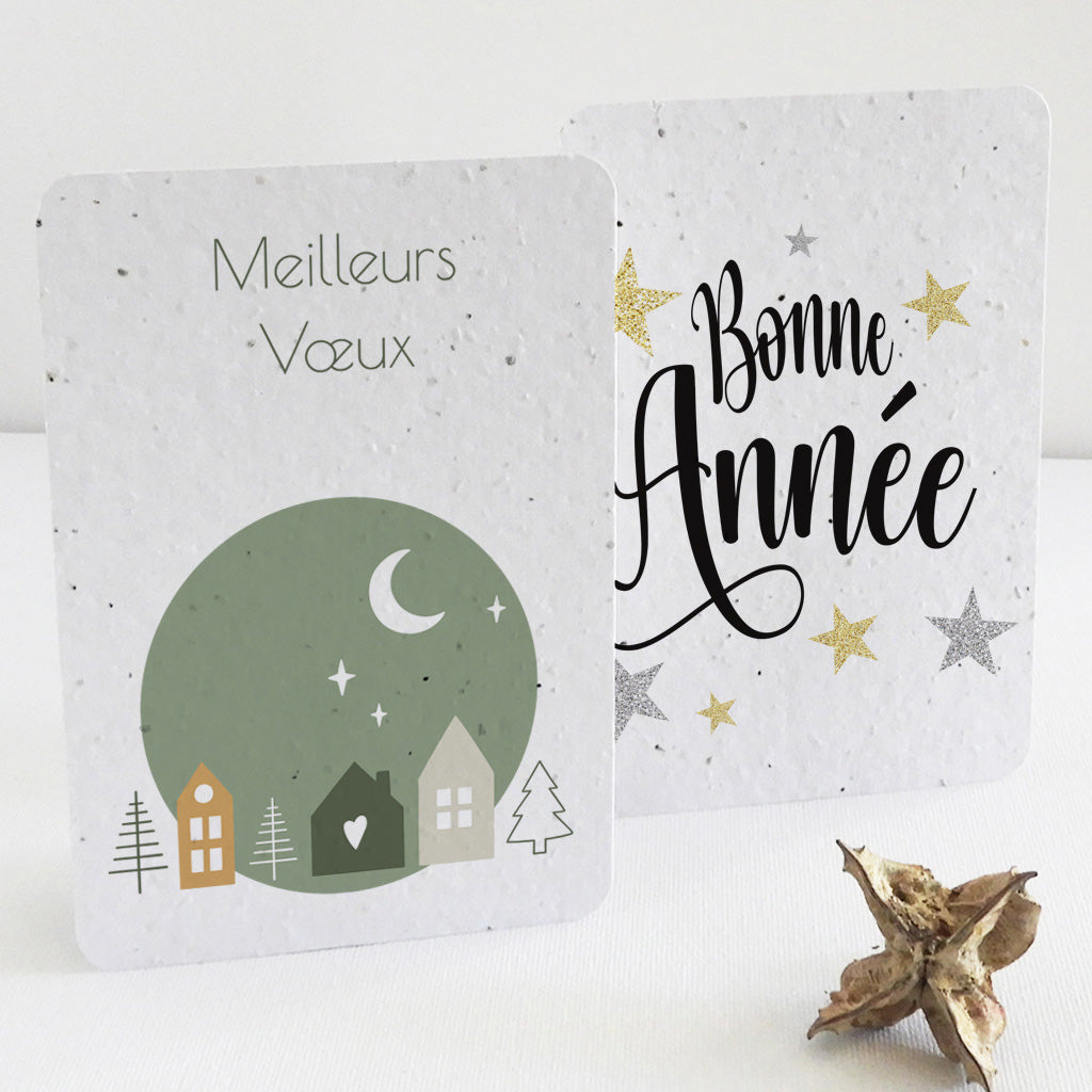 cartes postales à planter Noël et Nouvel An