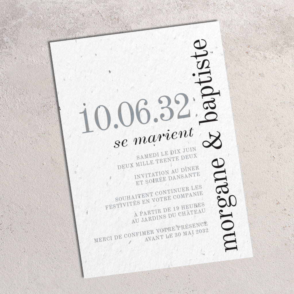 Faire-part de mariage écoresponsable