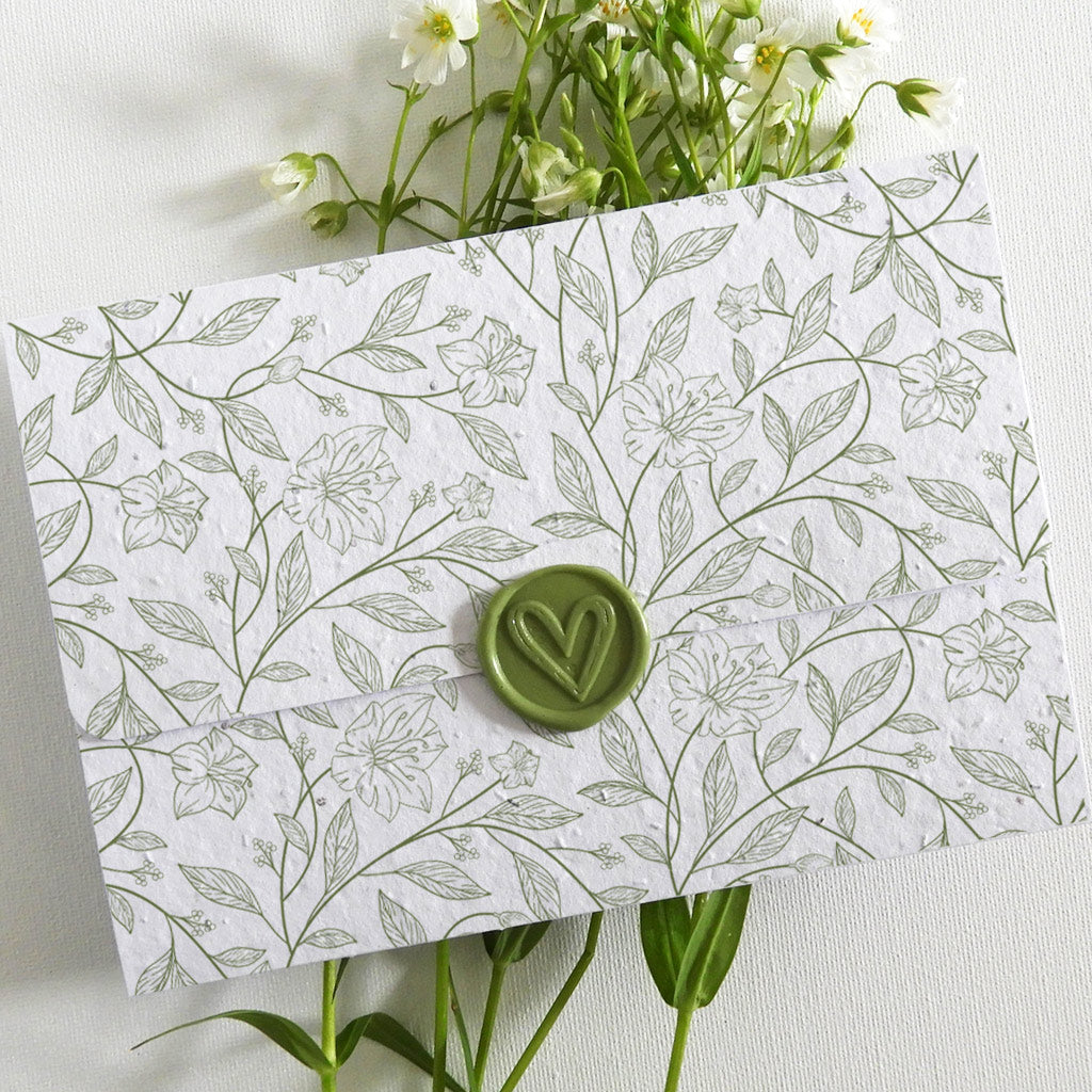 Faire-part de mariage en papier ensemencé