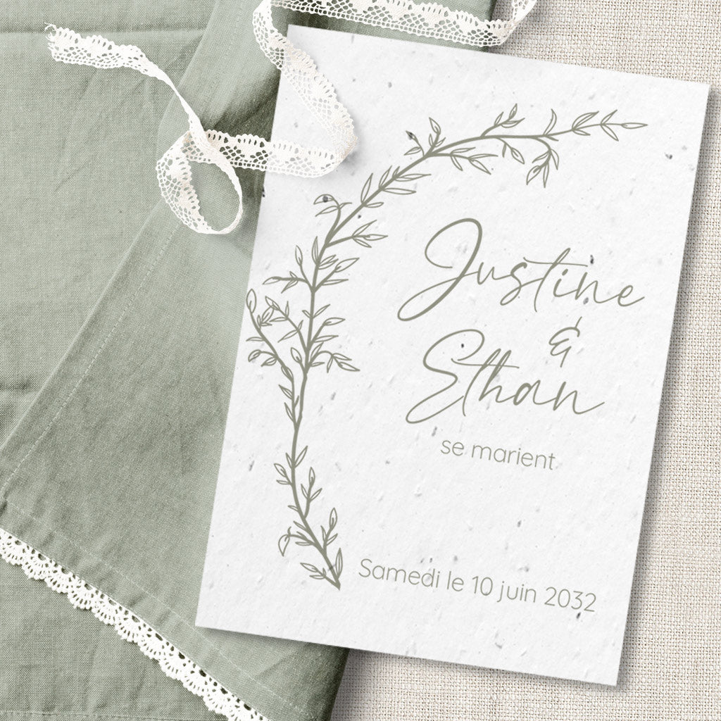 faire-part de mariage à planter