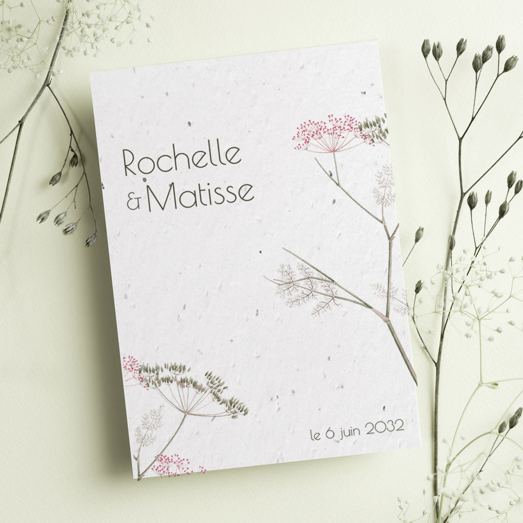 Faire part de mariage ensemencé