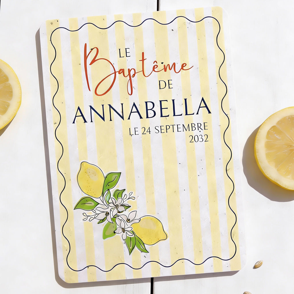 faire-part de baptême à planter dolce vita