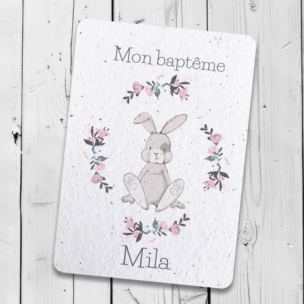 papeterie de baptême papier ensemencé