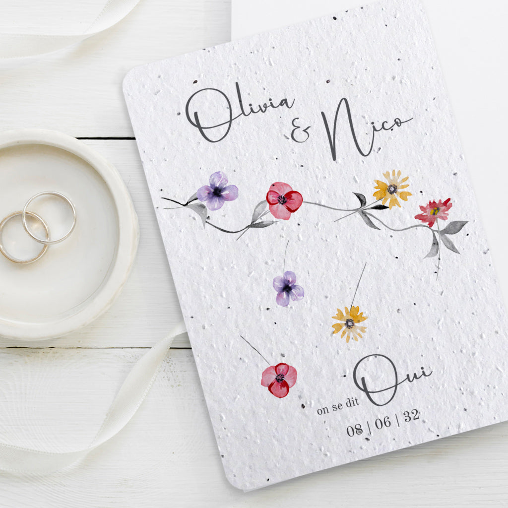 Papeterie de mariage écoresponsable à planter