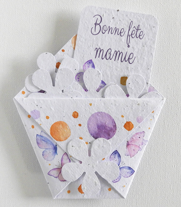 Cadeau écoresponsable papier ensemencé fête mamie