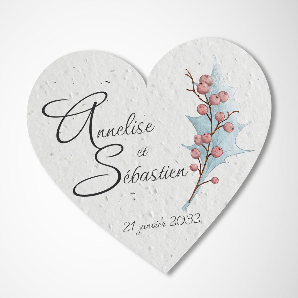 Cadeau invité à planter mariage hiver