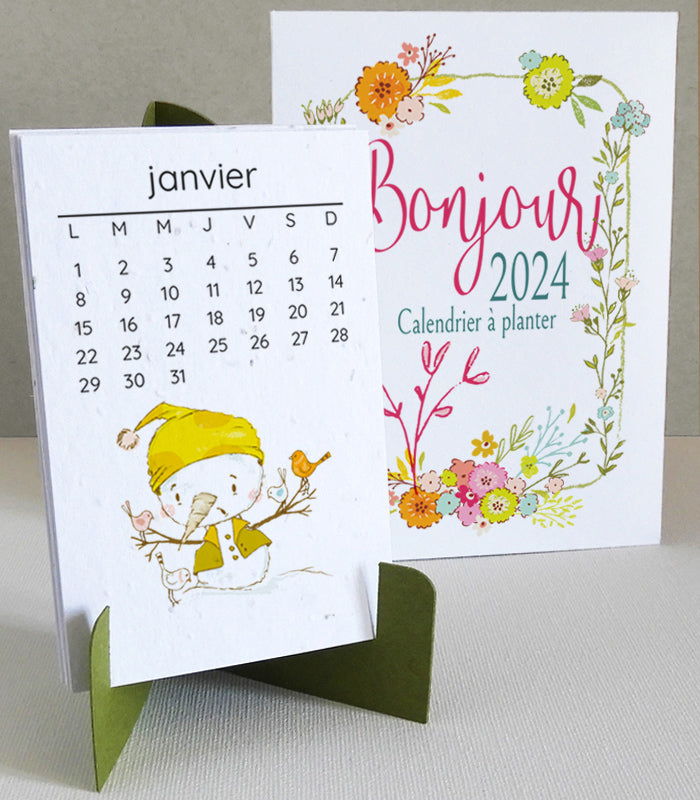 Calendrier à planter 2024 papier ensemencé