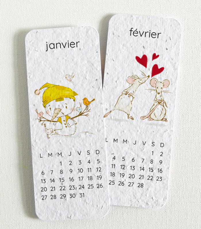 Calendrier marque-pages a planter 