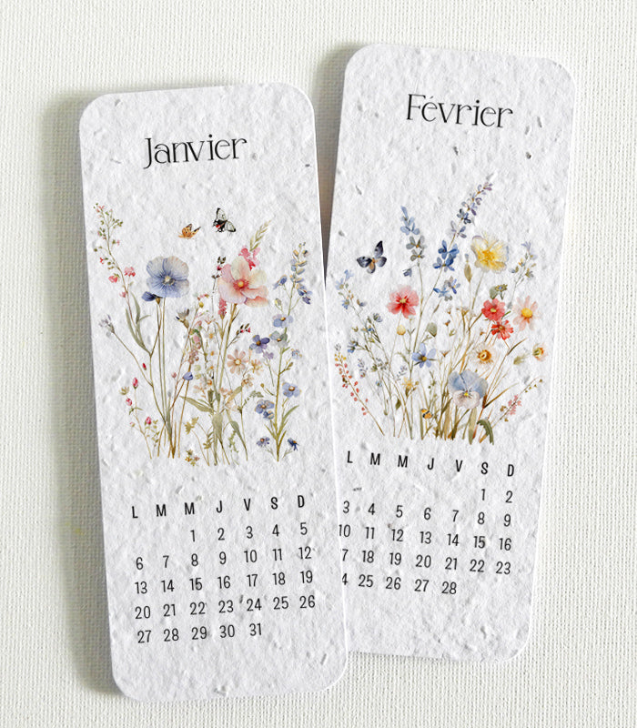 Calendrier marque-pages a planter 