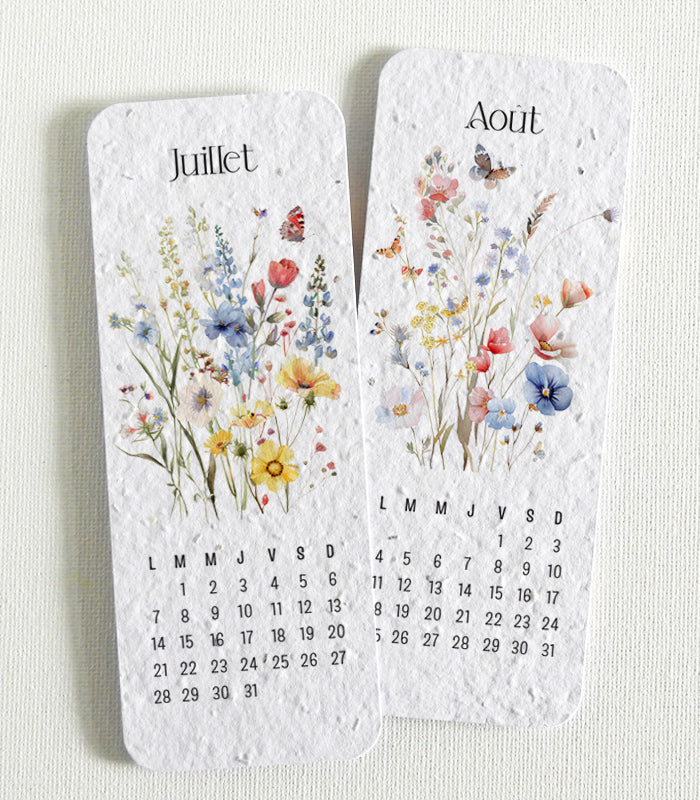 Calendrier marque-pages a planter 