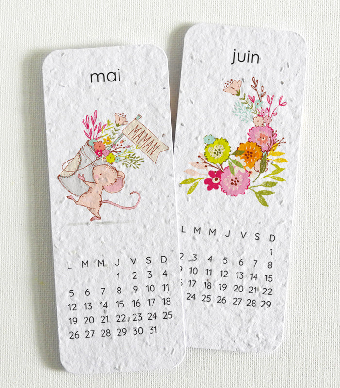 Calendrier marque-pages a planter 