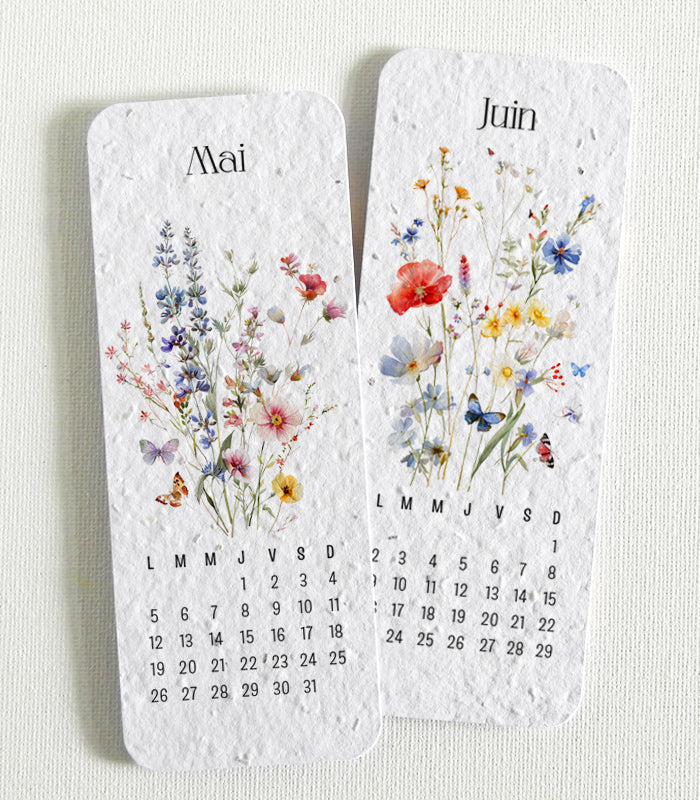 Calendrier marque-pages a planter 