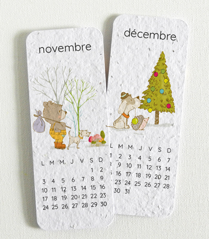 Calendrier marque-pages a planter 