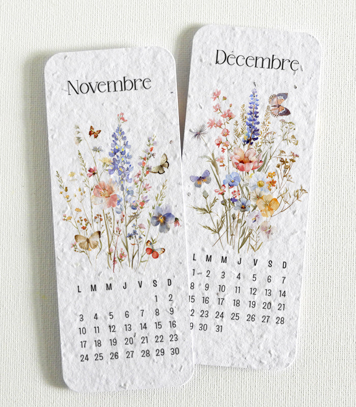 Calendrier marque-pages a planter 