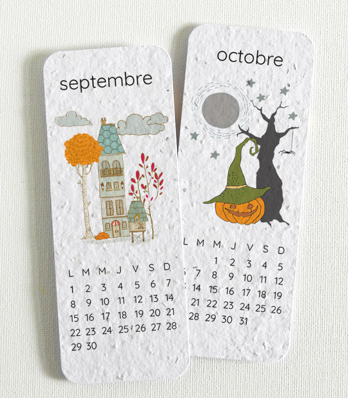 Calendrier marque-pages a planter 