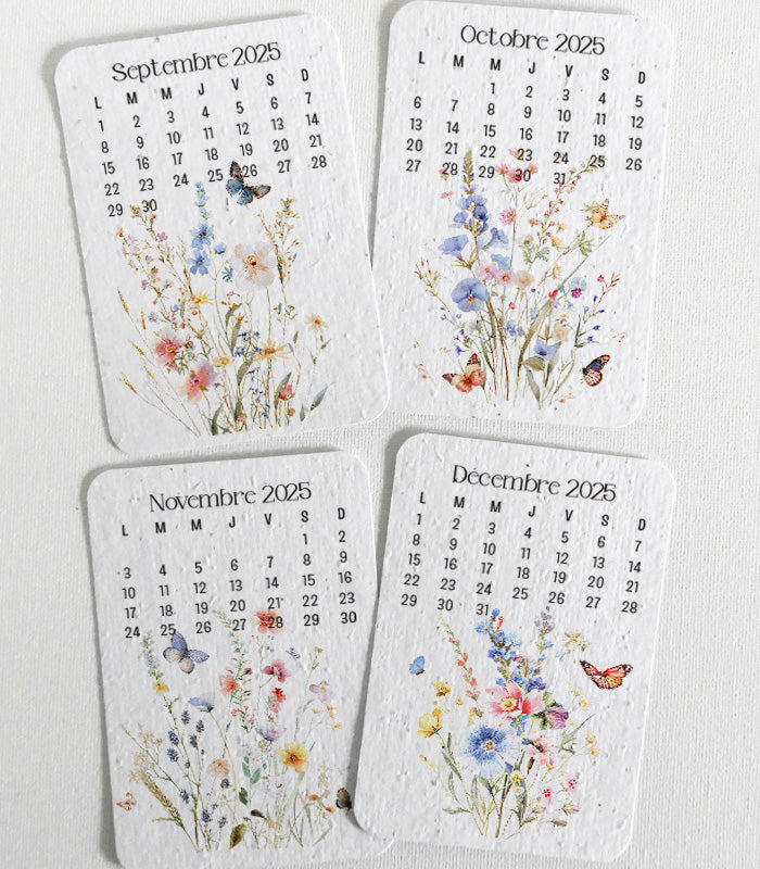 Calendrier scolaire papier ensemencé