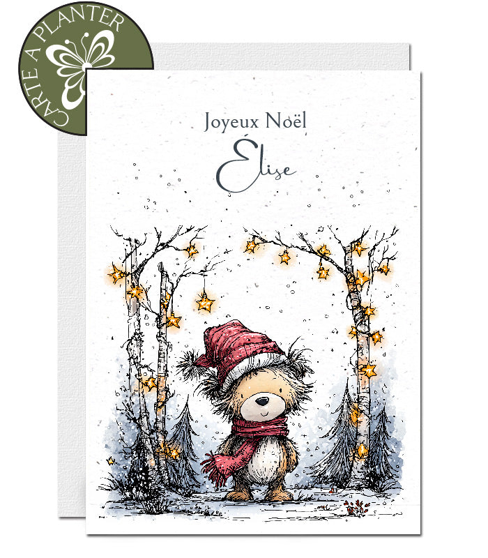 carte de Noël papier ensemencé