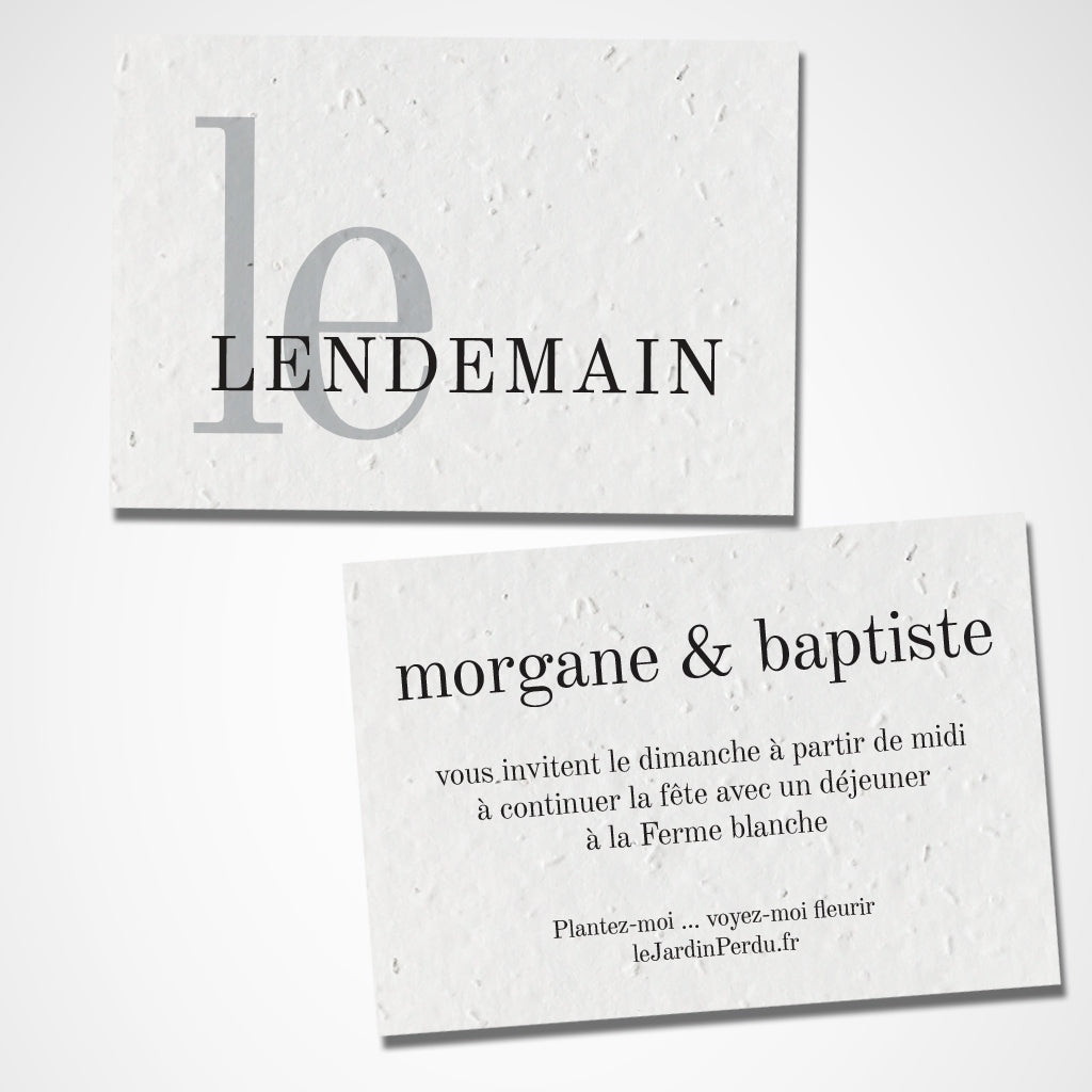 carte le lendemain écoresponsable papier ensemencé