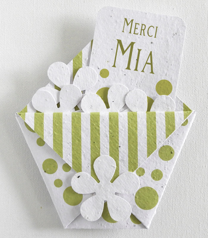 Carte écologique papier ensemencé merci