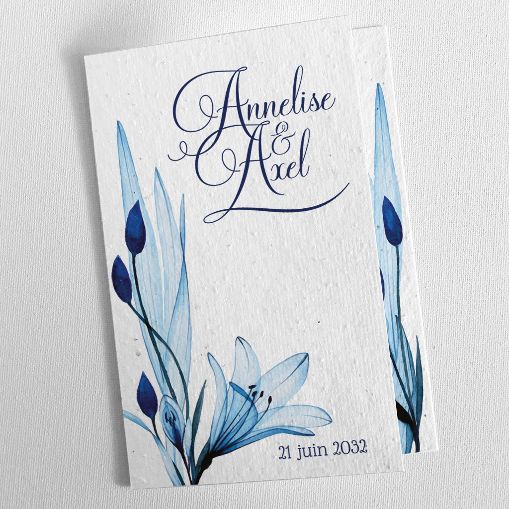 Faire-part de mariage écologique papier ensemencé