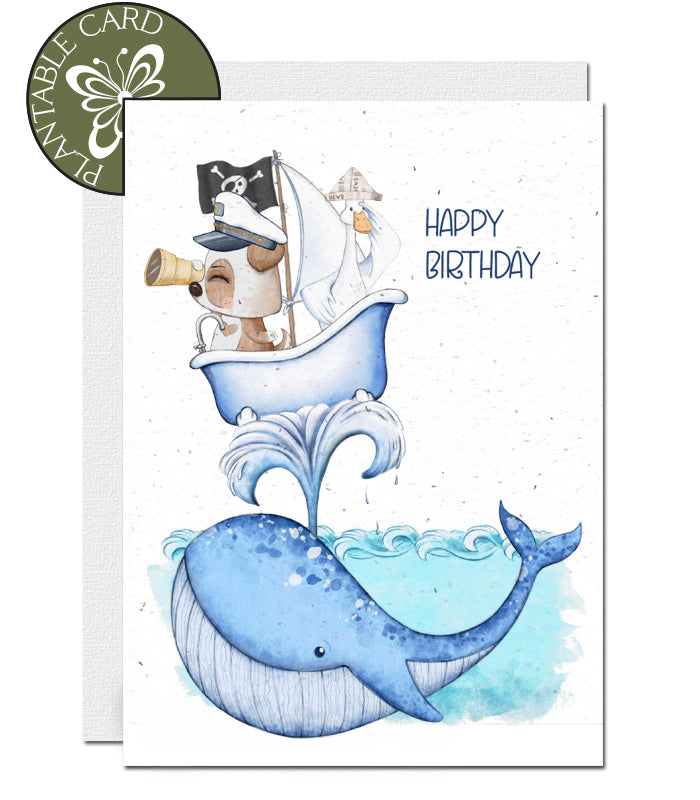 Plantable Birthday Card - Whale