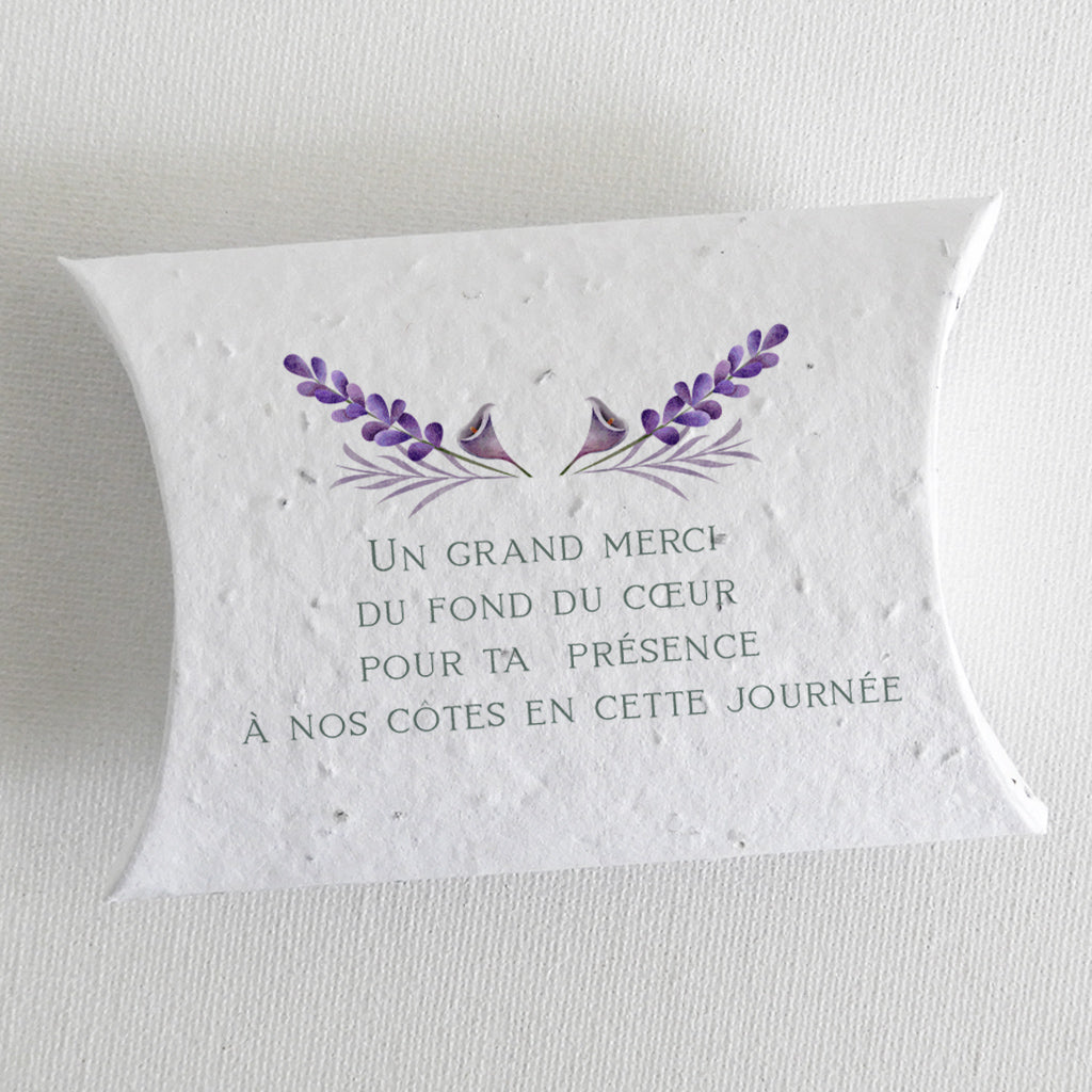 boîte dragée mariage papier ensemencé