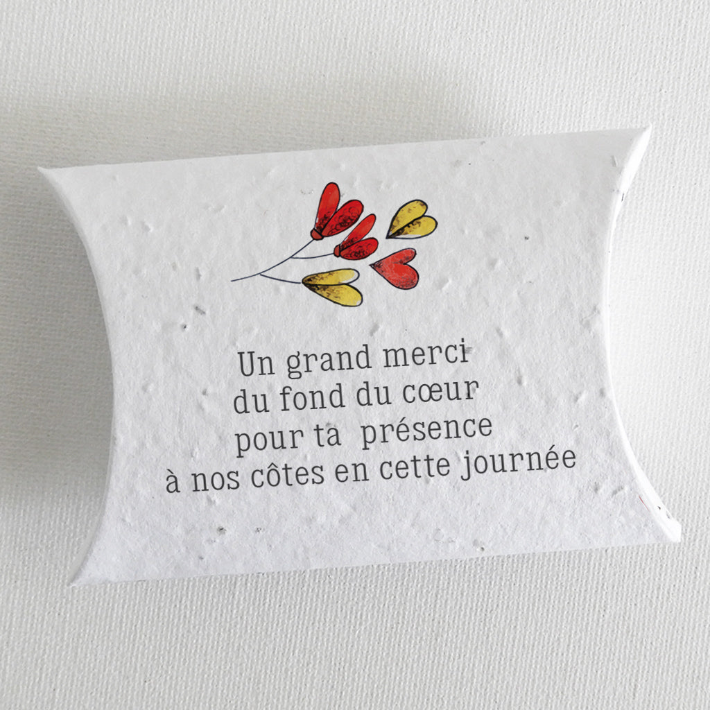 boîte en papier ensemencé mariage