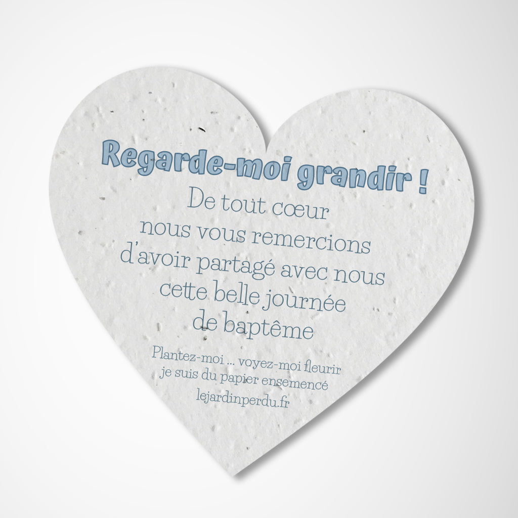 cadeau invité baptême cœur à planter