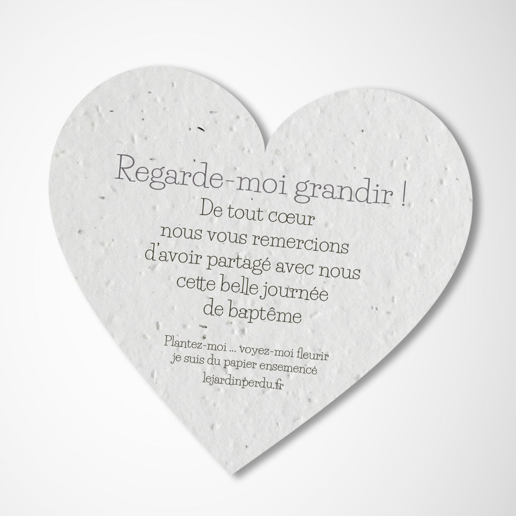 cadeau invité baptême cœur à planter