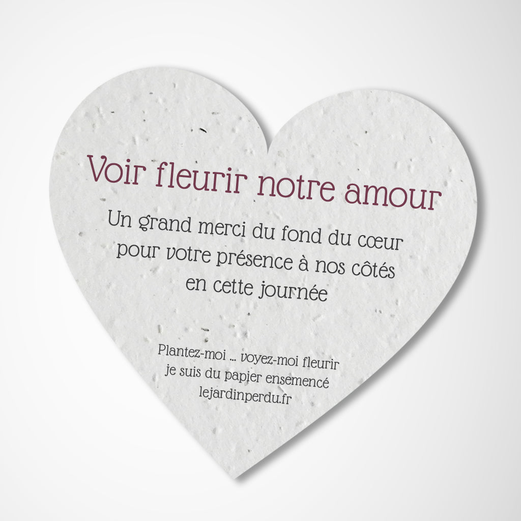 cadeau invité mariage cœur à planter