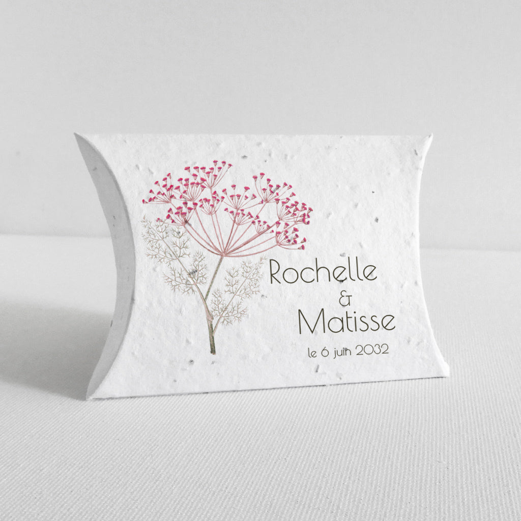 cadeau invité en papier ensemencé