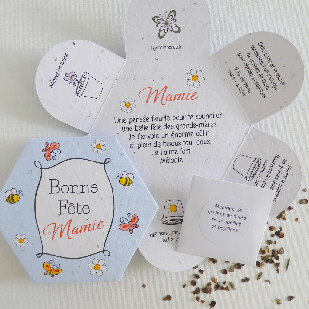 cadeau à semer bonne fête mamie papier ensemencé