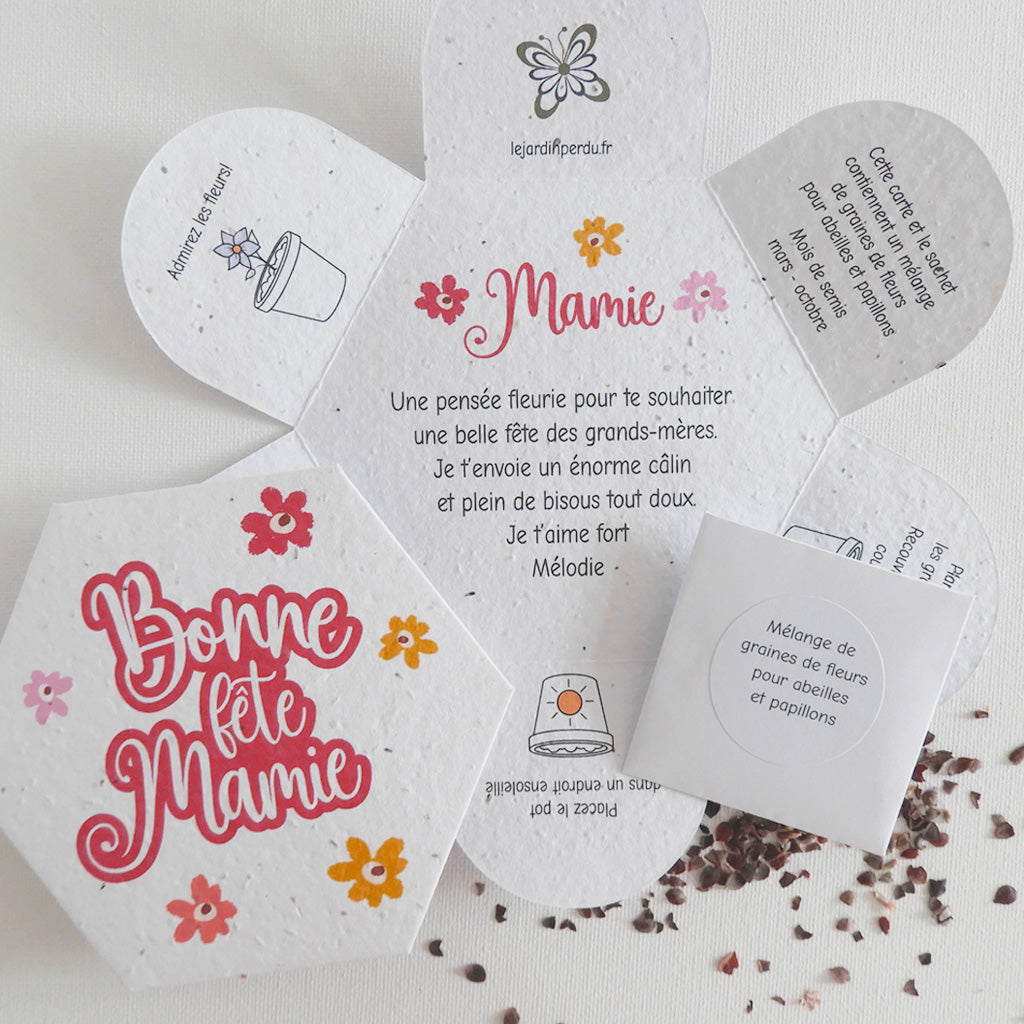 cadeau à semer bonne fête mamie papier ensemencé