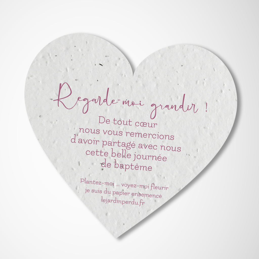 cadeau invité baptême cœur à semer