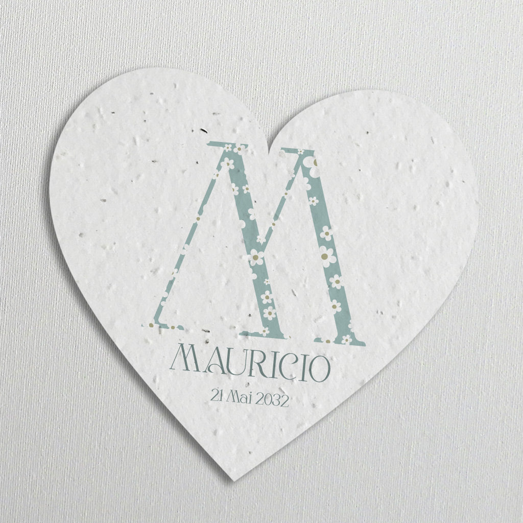 Cadeau invite baptême écologique papier ensemencé