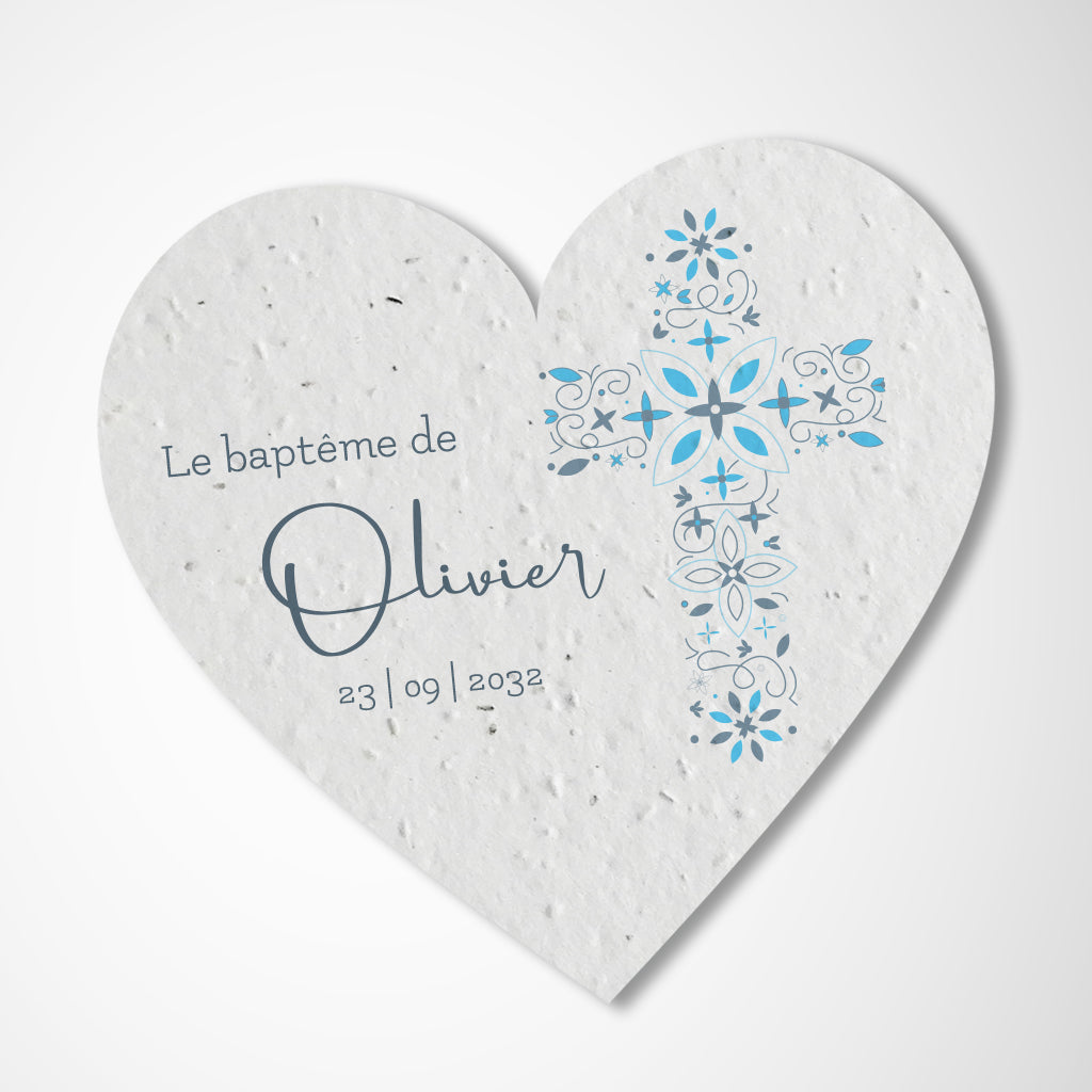 cadeau invité baptême cœur à planter