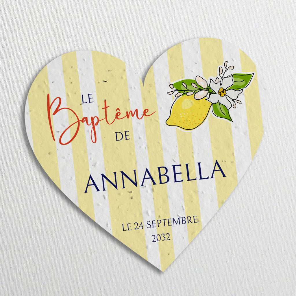 cadeau invité coeur en papier ensemencé