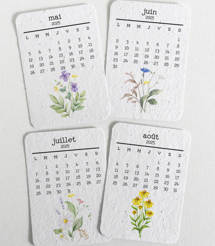 Plantable school year calendar 2024 2025 Seed paper calendars Le