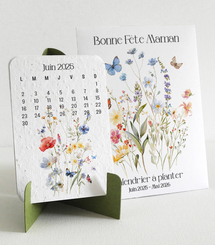 Calendrier à planter papier ensemencé 