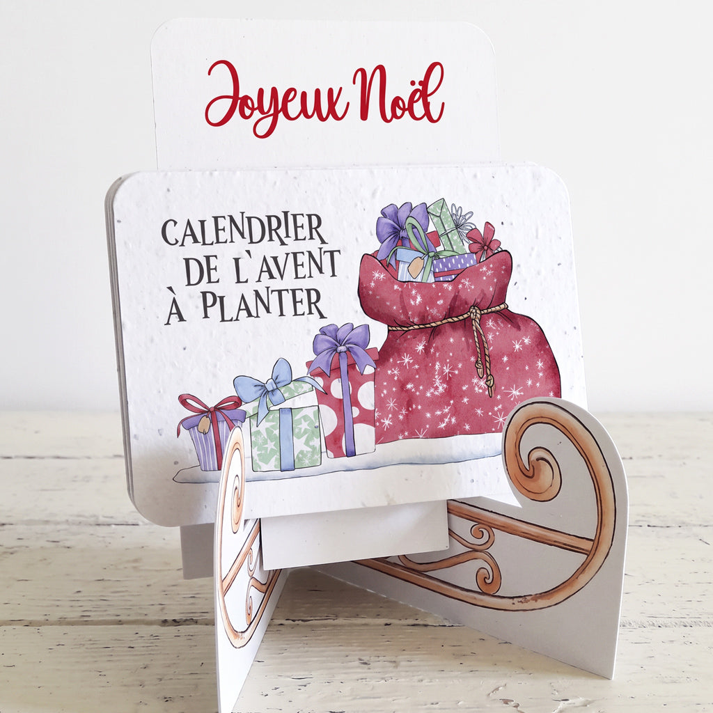 calendrier de l'avent à planter en papier ensemencé