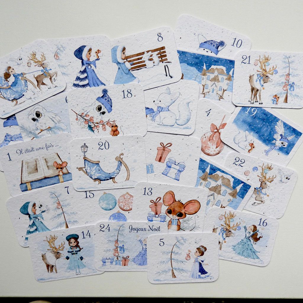 Calendrier de l’avent écoresponsable papier ensemencé