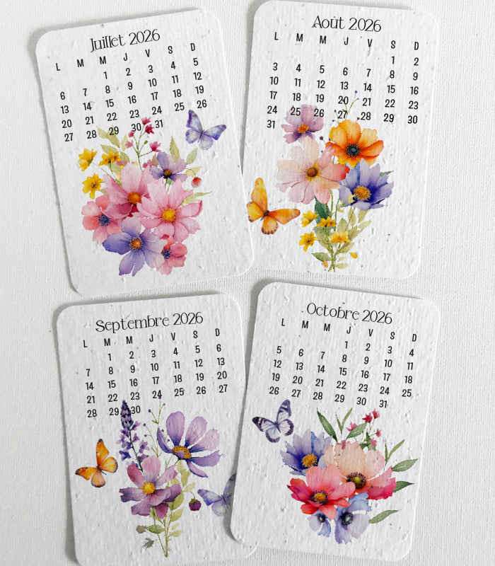 calendrier  écoresponsable papier ensemencé