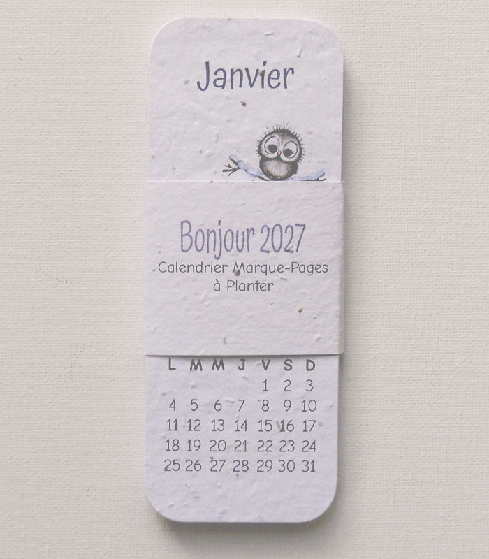 12 Plantable Calendar Bookmarks - Bonjour 2027