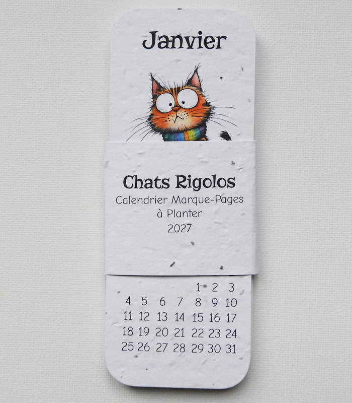 calendrier marque page 2027 papier ensemencé