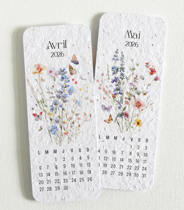 Calendrier papier ensemencé fête de mères